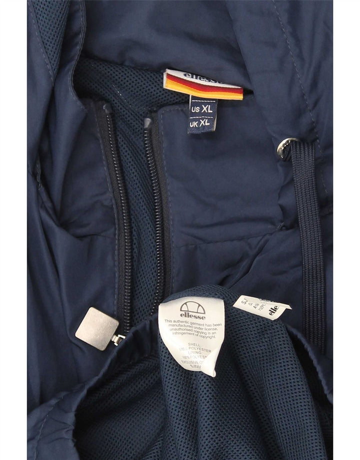 Jachetă de ploaie cu glugă pentru bărbați Ellesse UK 42 XL, albastru, poliester color bloc