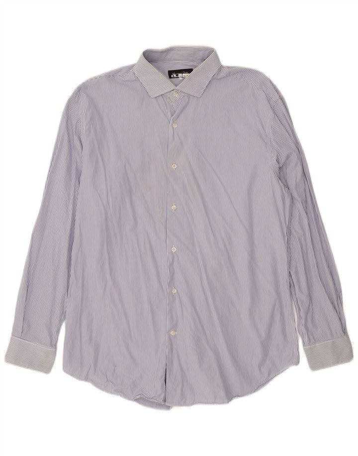 Cămașă Massimo Dutti pentru bărbați Mărimea 44 17 1/2 XL Blue Pinstripe