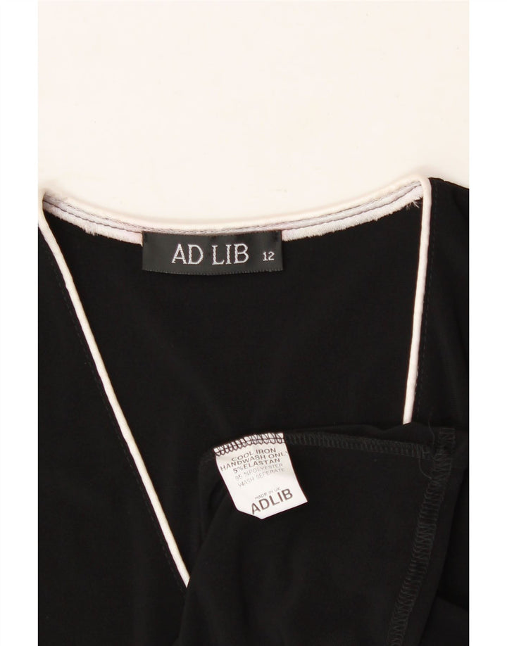 ADLIB Womens Sleeveless Blouse Top UK 12 Medium  Black Polyester Vintage Adlib and Second-Hand Adlib from Messina Hembry 