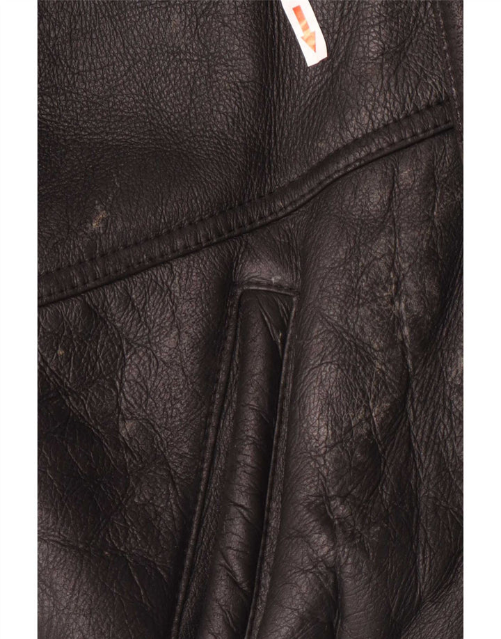 Jachetă vintage pentru bărbați din shearling IT 50 Large Black