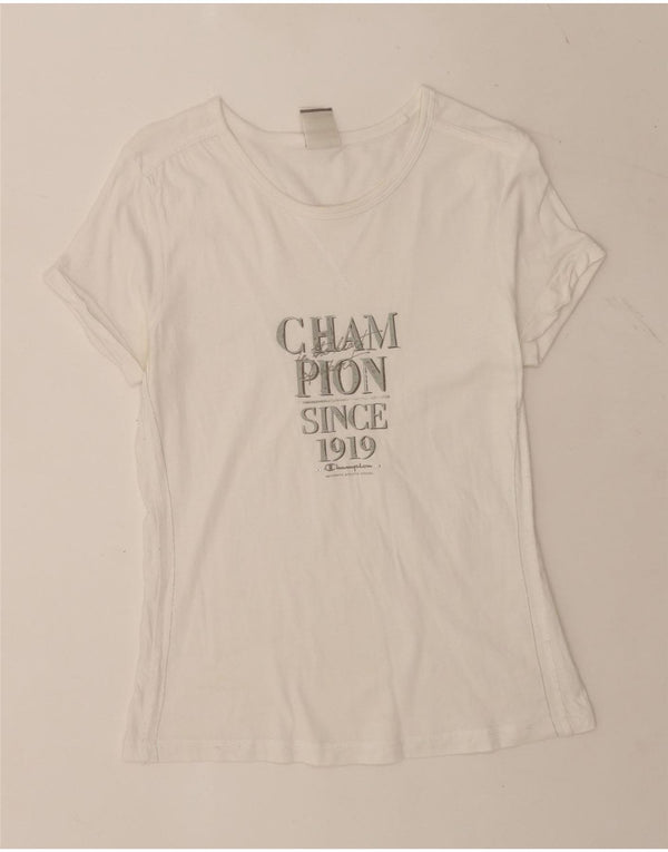 Champion Womens Heritage Classics Graphic T-Shirt Top UK 14 Large White