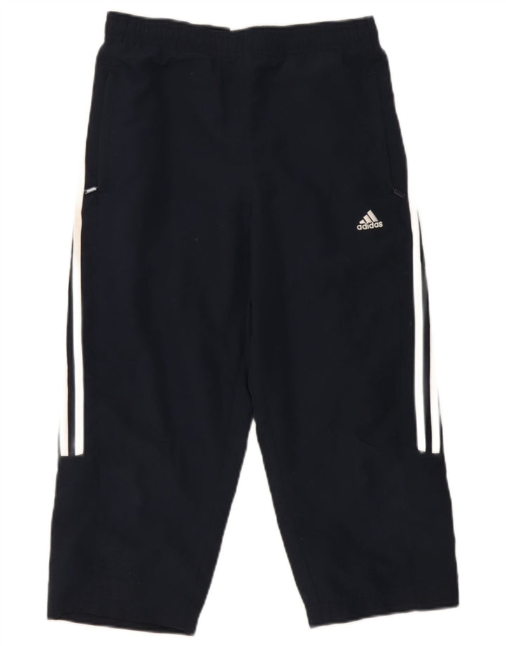 Pantaloni de trening Capri Adidas pentru femei UK 10 Poliester bleumarin mic