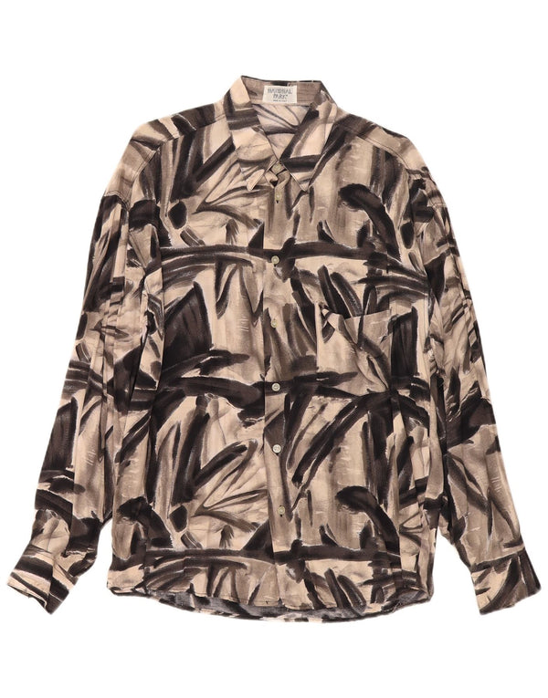 Cămașă Vintage pentru bărbați cu model abstract mare, gri