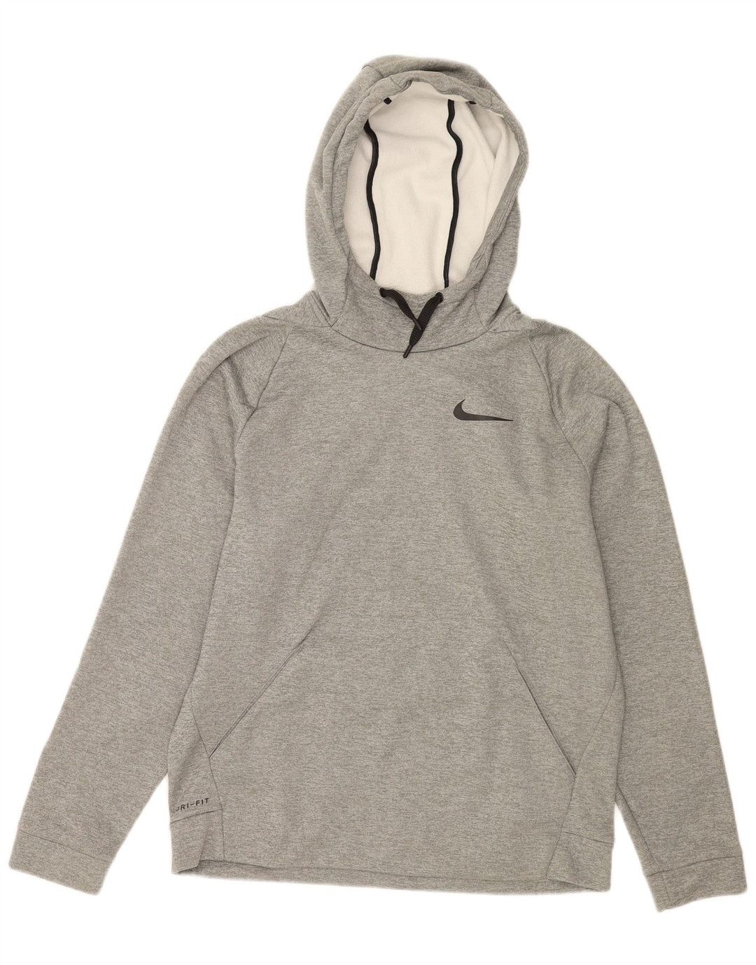 Pulover NIKE Dri Fit pentru bărbați, poliester cu pături, gri mediu