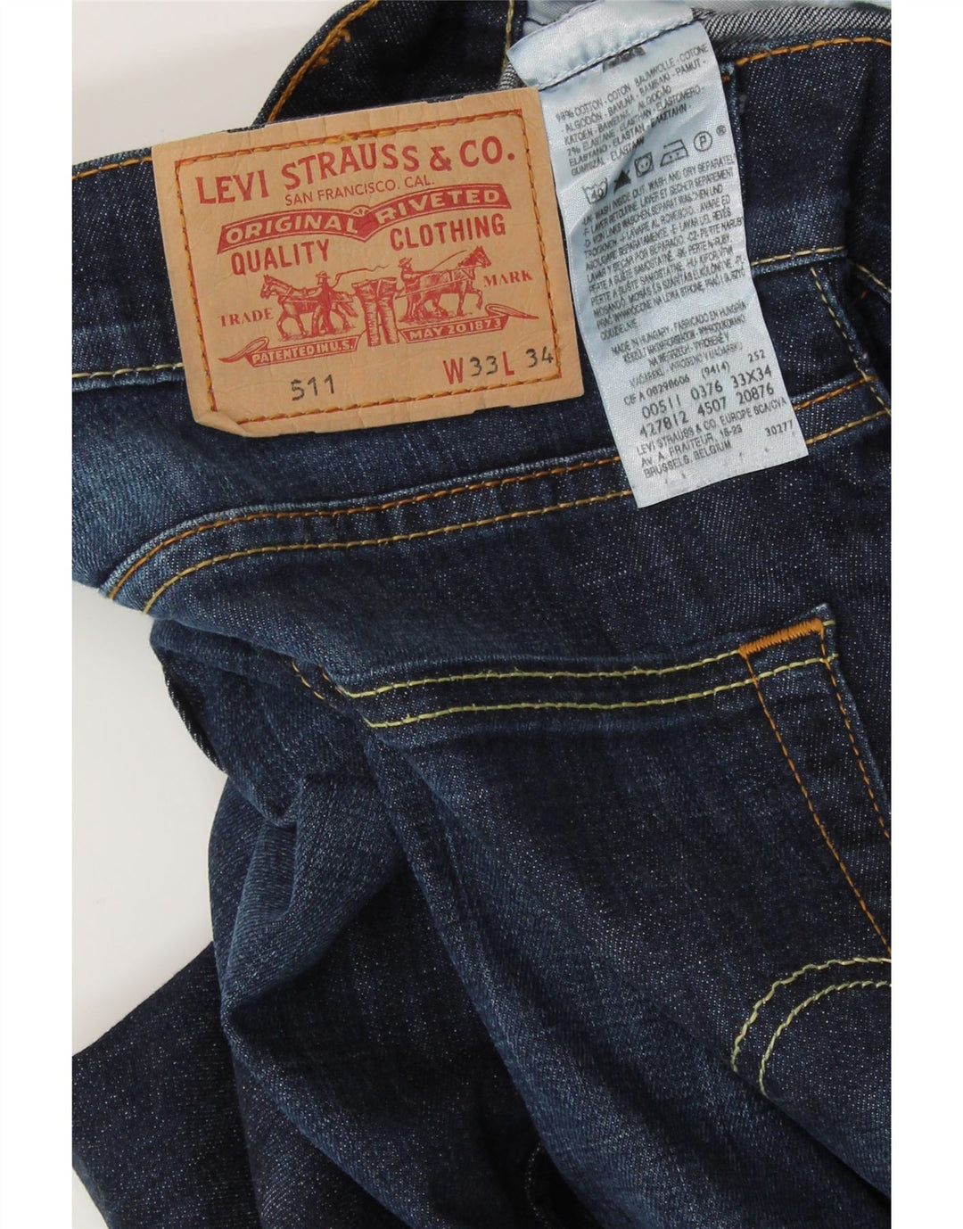 Blugi 511 Slim LEVI'S pentru bărbați L33 L34 Bumbac bleumarin