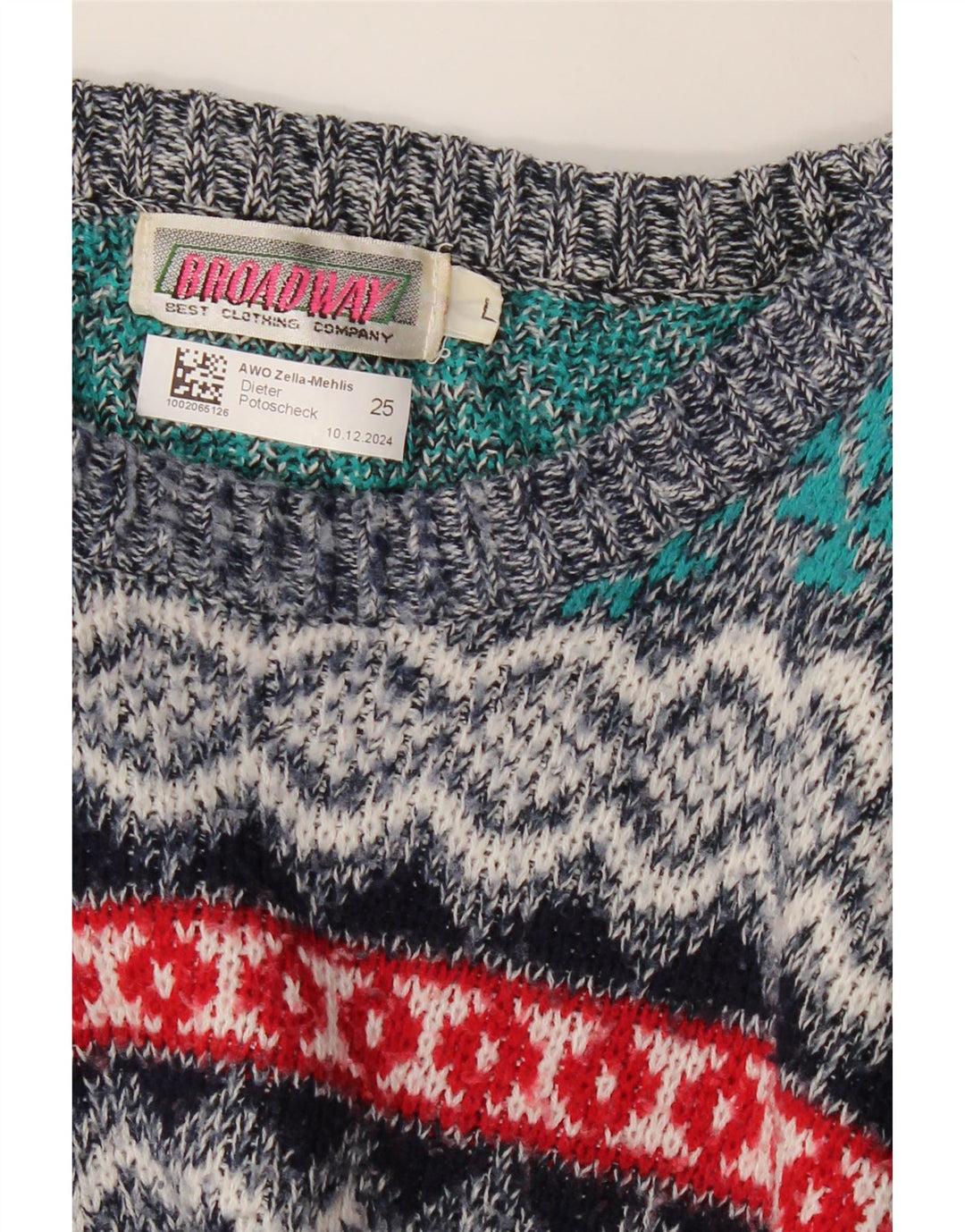 BROADWAY Pulover pentru bărbați cu gât de barcă, mare, multicolor, Fair Isle