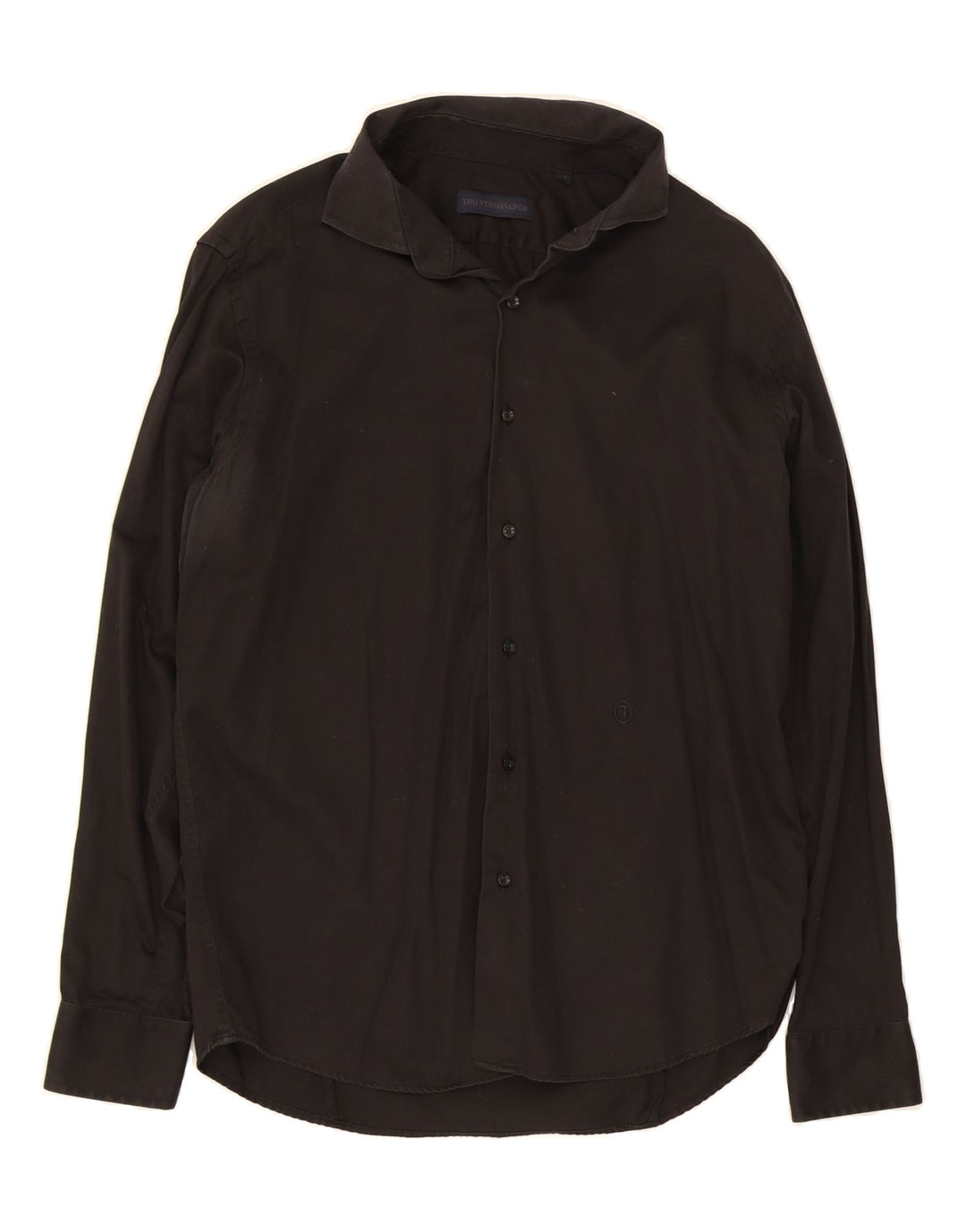 TRUSSARDI Mens Shirt Size 42 16 1/2 Large Black Cotton Vintage Trussardi and Second-Hand Trussardi from Messina Hembry 