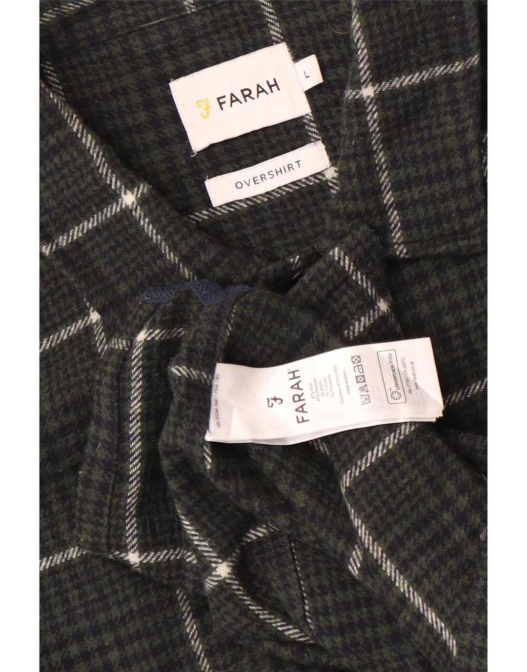 Cămașă Farah pentru bărbați Cămașă de flanel mare, kaki, lână cu carouri