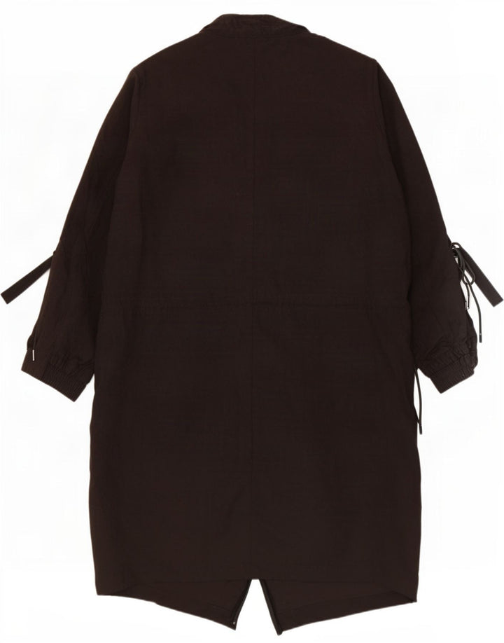 Pardesiu pentru femei Zara cu mâneci 3/4 UK 6 XS poliester negru