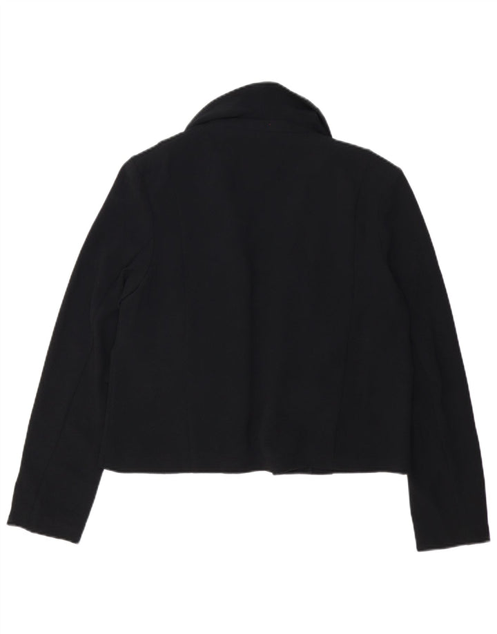 MARKS & SPENCER Jachetă Blazer deschisă pentru femei UK 12 Poliester mediu negru