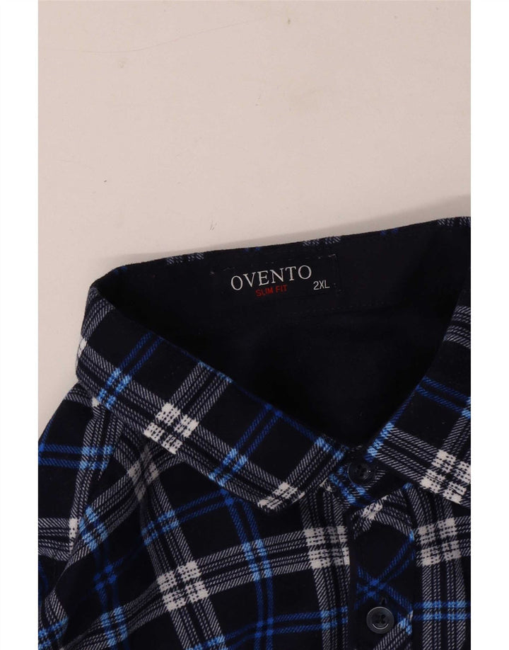 Cămașă de flanel pentru bărbați, 2XL, albastru, carouri