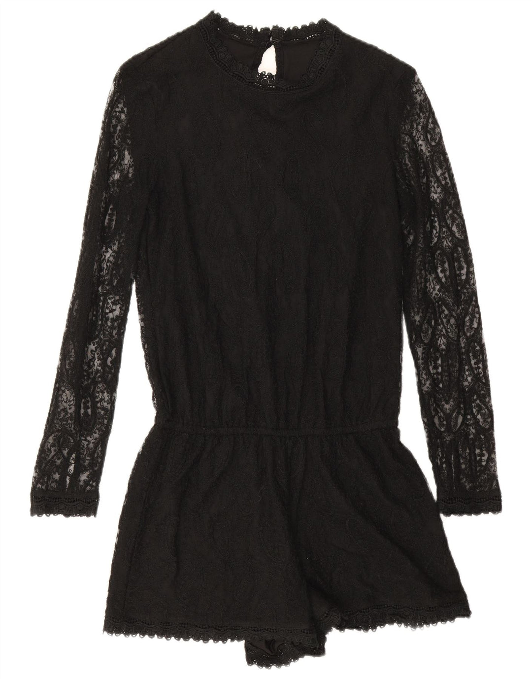 Costum pentru femei Zara cu mânecă lungă UK 10 Poliester Paisley Mic Negru