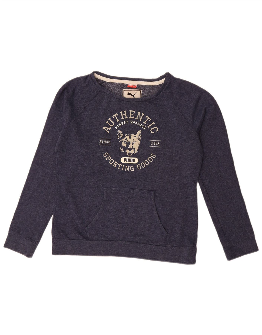Pulover cu grafic pentru femei Puma UK 14, mare, bleumarin