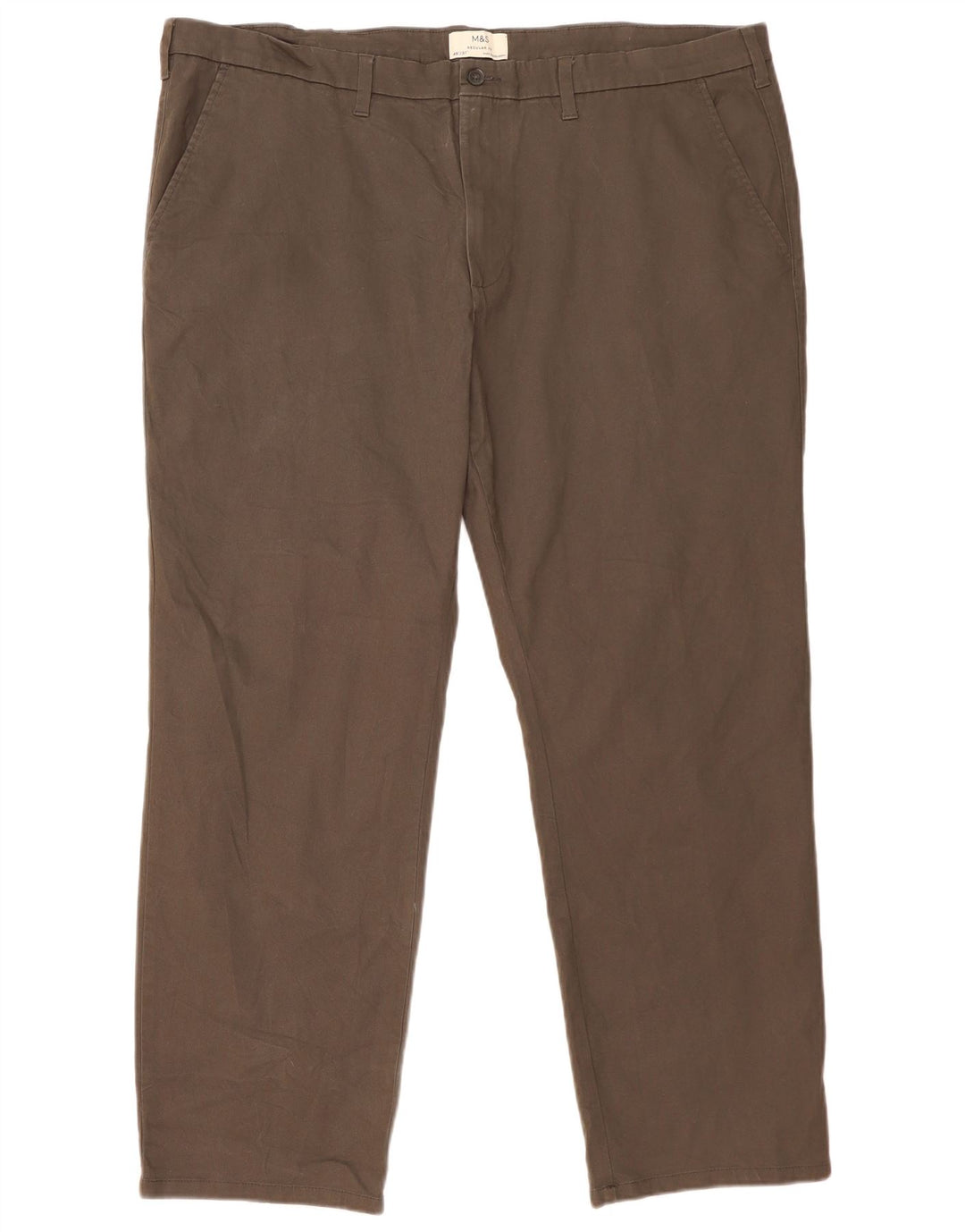 Pantaloni chino pentru bărbați Marks & Spencer, cu ajustare normală, L46 L31, bumbac gri