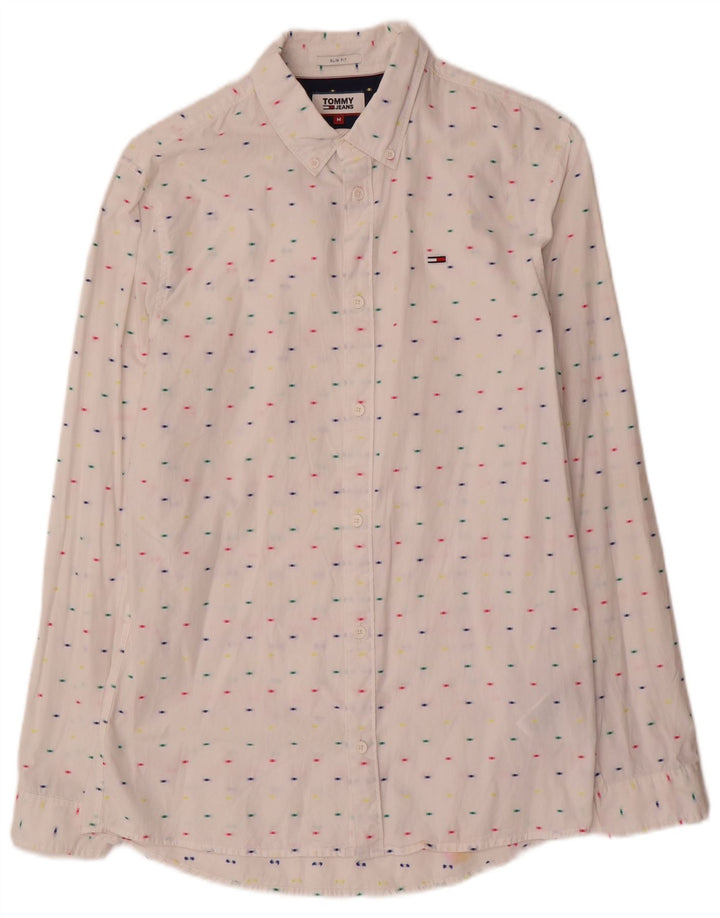 Cămașă pentru bărbați Tommy Hilfiger Slim Fit, bumbac mediu cu pete albe