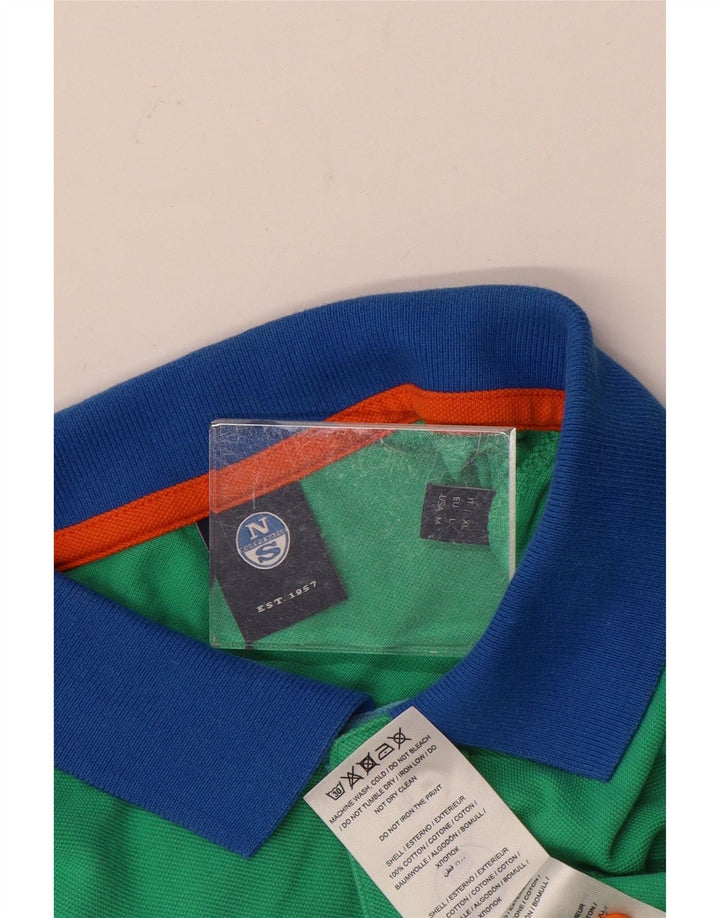 Cămașă polo North Sails pentru bărbați, mare, verde, color block, bumbac