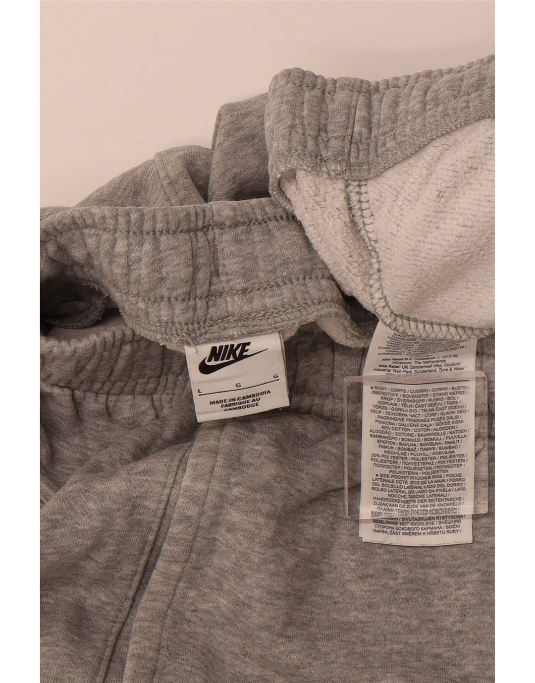 NIKE Mens Tracksuit Trousers Joggers Large Grey Flecked Cotton