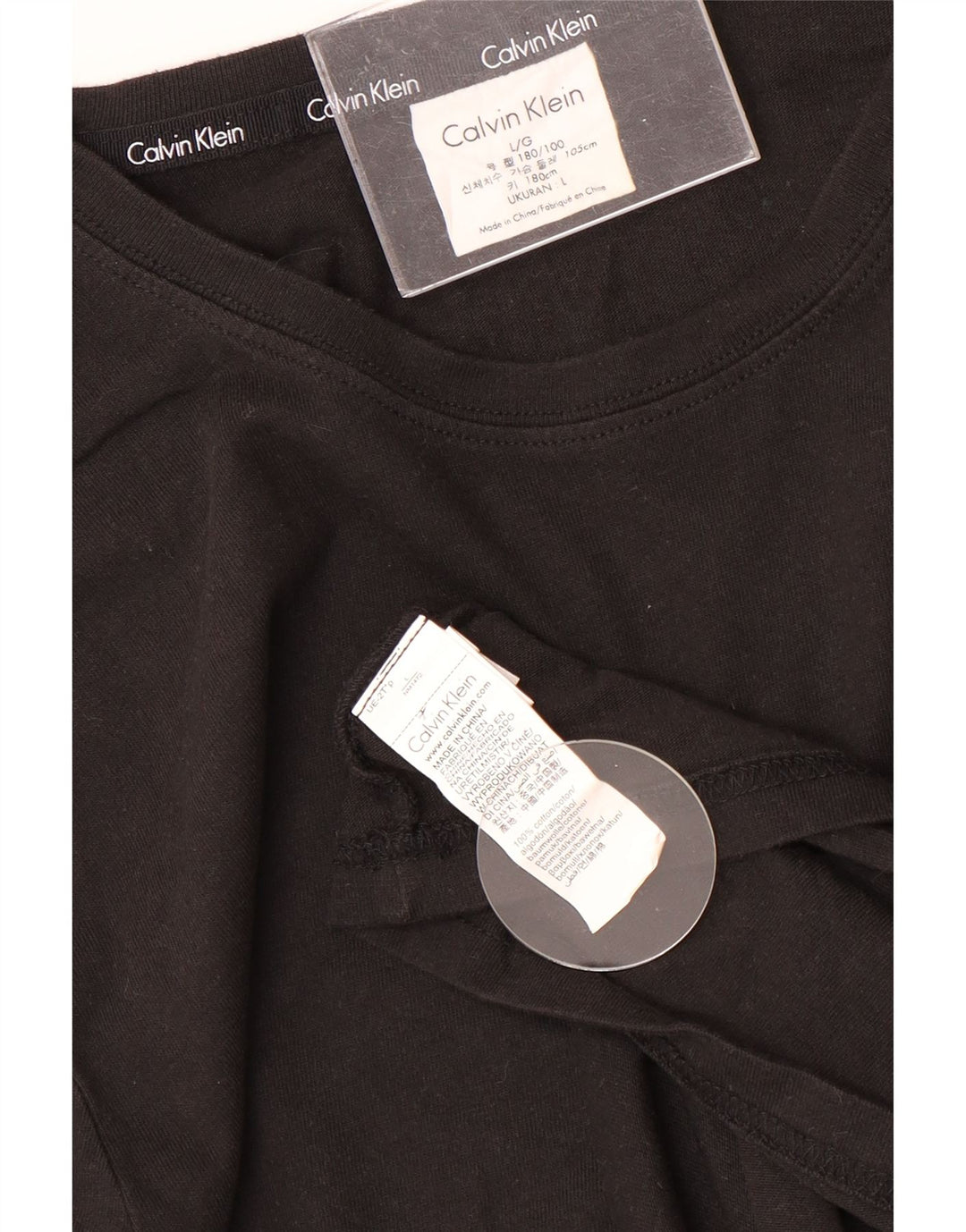 CALVIN KLEIN Top pentru bărbați cu mânecă lungă, mare, negru, bumbac