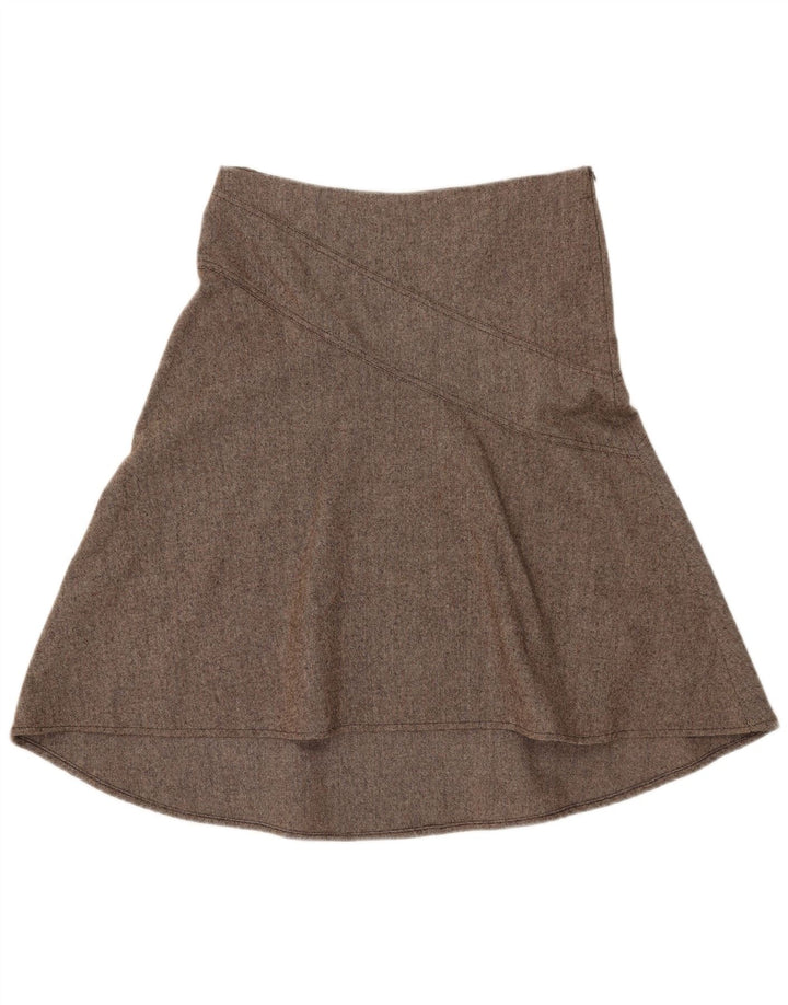 Fusta în formă de A pentru femei Topshop UK 12 Medium W32 Lână maro