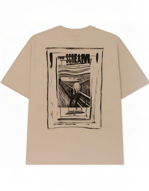 Tricou grafic Jack & Jones pentru bărbați Top mare, bej, bumbac