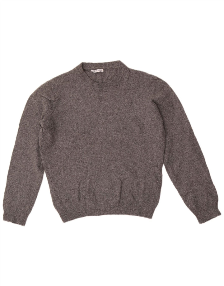 Pulover pentru bărbați Zara, cu gât crew, lână cu pete, gri mediu