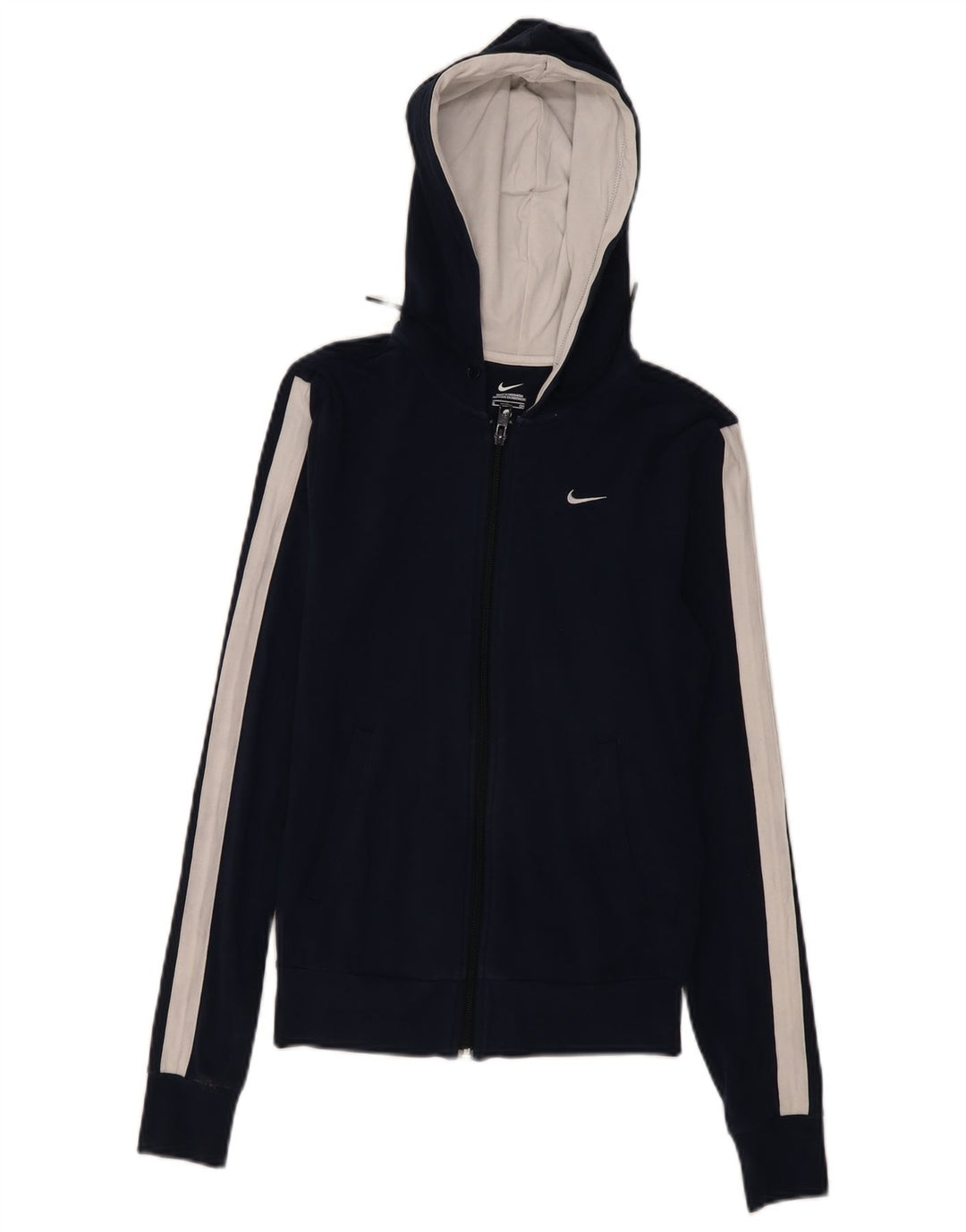 Pulover Nike pentru femei, cu fermoar, cu glugă, UK 10 Mic, albastru bleumarin