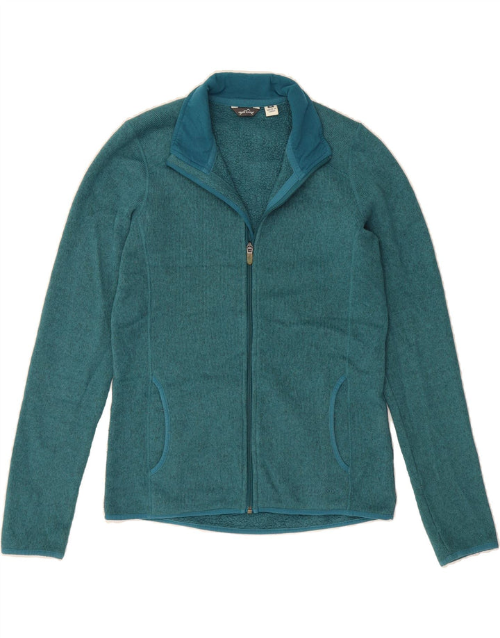 EDDIE BAUER Womens Cardigan Sweater UK 14 Medium Green Flecked Polyester Vintage Eddie Bauer and Second-Hand Eddie Bauer from Messina Hembry 