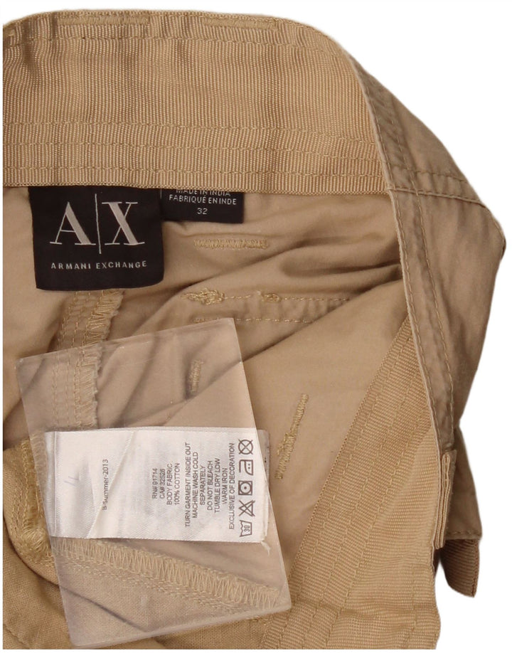 Pantaloni scurți cargo pentru bărbați ARMANI EXCHANGE W32 bumbac mediu bej