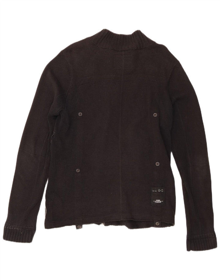 Pulover cardigan cu fermoar complet G-Star pentru bărbați, bumbac mediu negru