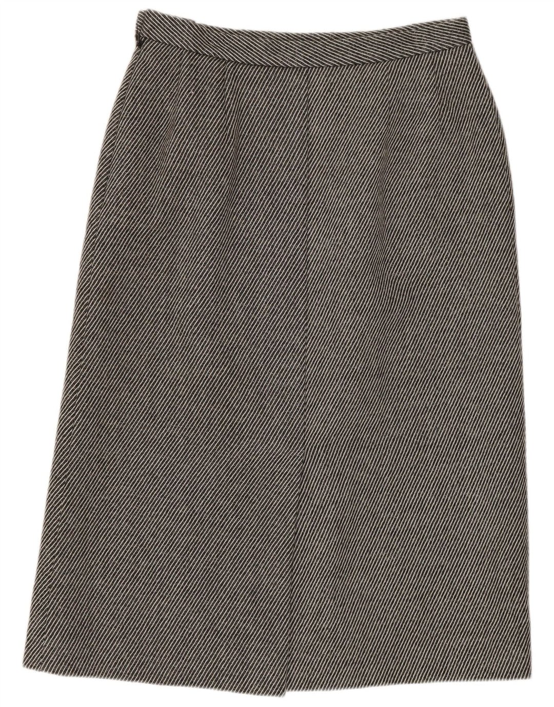 Fusta creion pentru femei Jaeger UK 14 Medium W28 Lână cu dungi gri