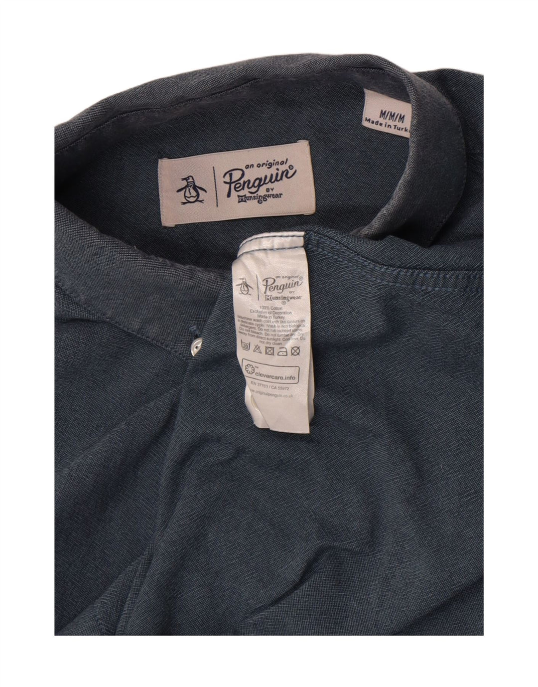 Cămașă Pinguin pentru bărbați, bumbac albastru mediu