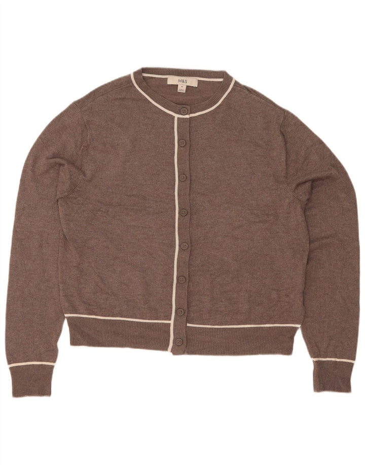 Pulover cardigan pentru femei Marks & Spencer UK 10 mic maro viscoză