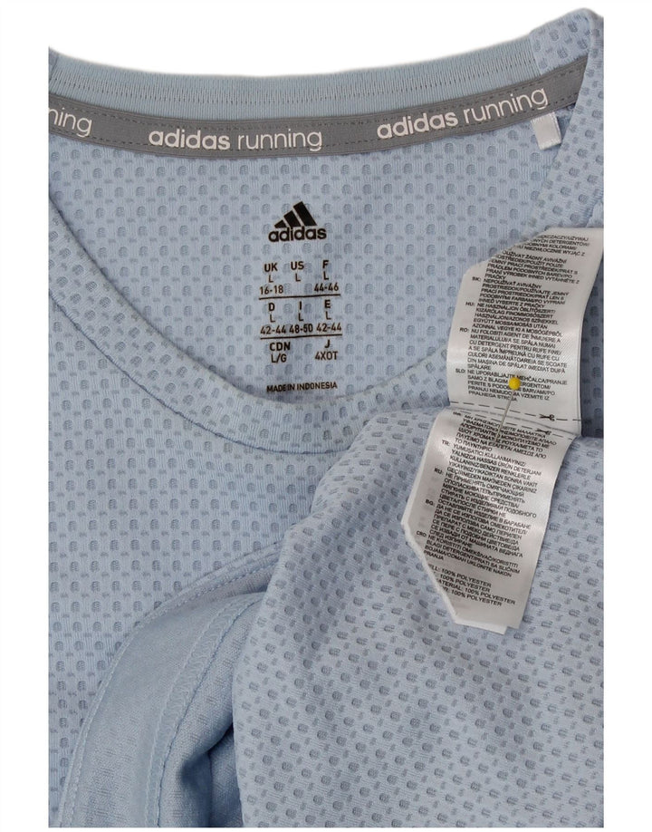 Top pentru femei Adidas cu mânecă lungă Marea Britanie 16/18, mare, albastru, poliester