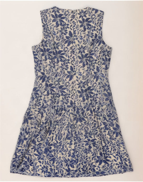 Tommy Hilfiger Womens Sleeveless A-Line Dress US 12 Large Blue Floral