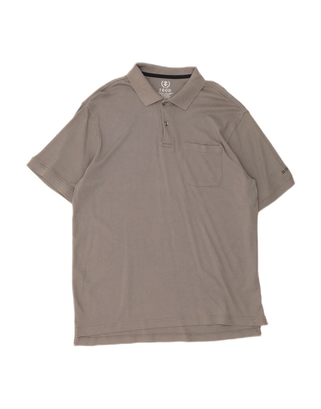 IZOD Mens Polo Shirt Large Grey Cotton