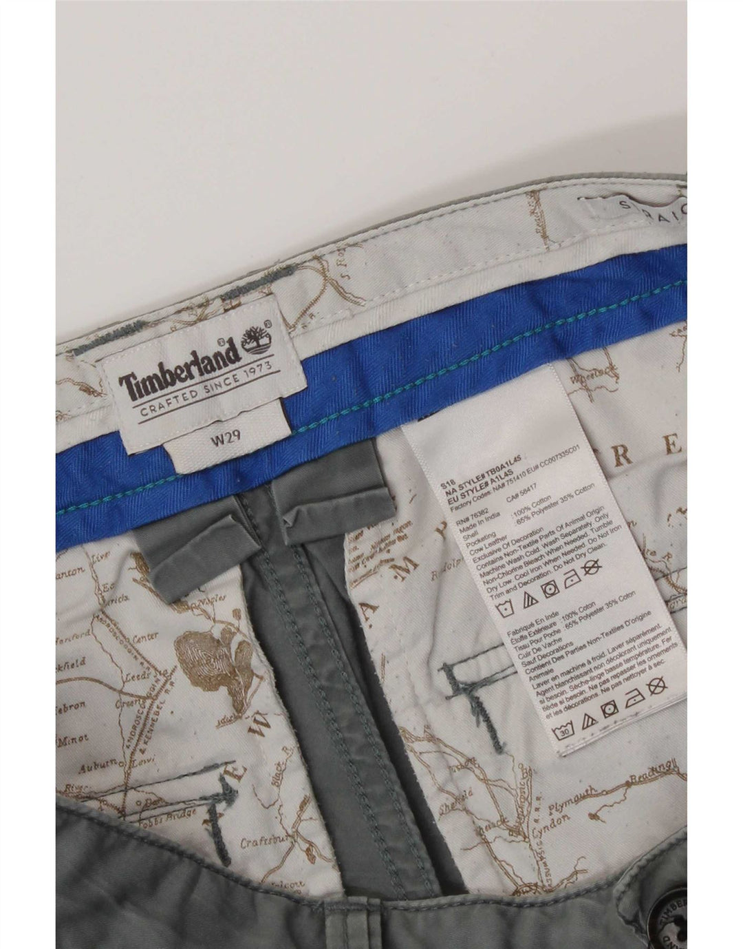 Pantaloni scurți chino pentru bărbați Timberland W29, bumbac gri mic