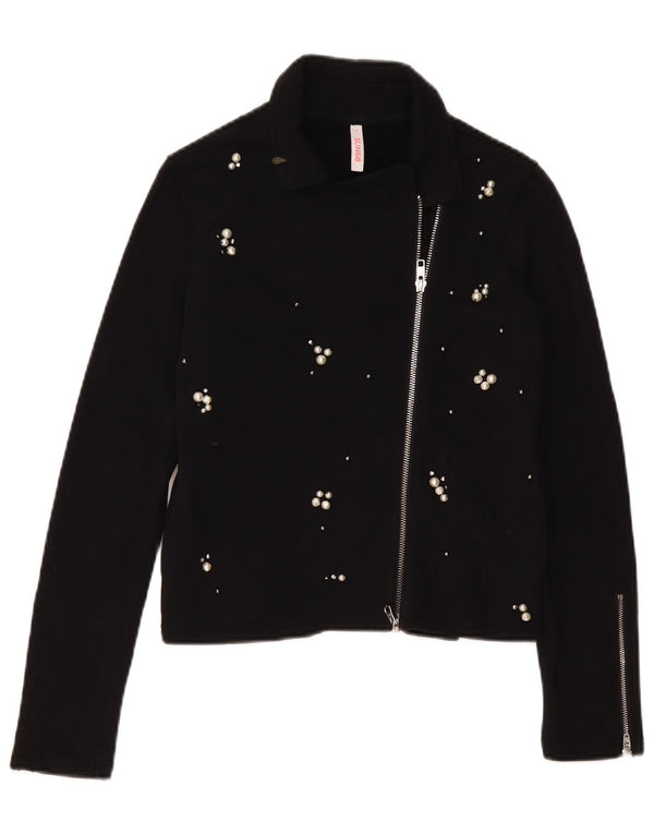 SUN68 Pulover cardigan pentru femei UK 10 Bumbac negru mic