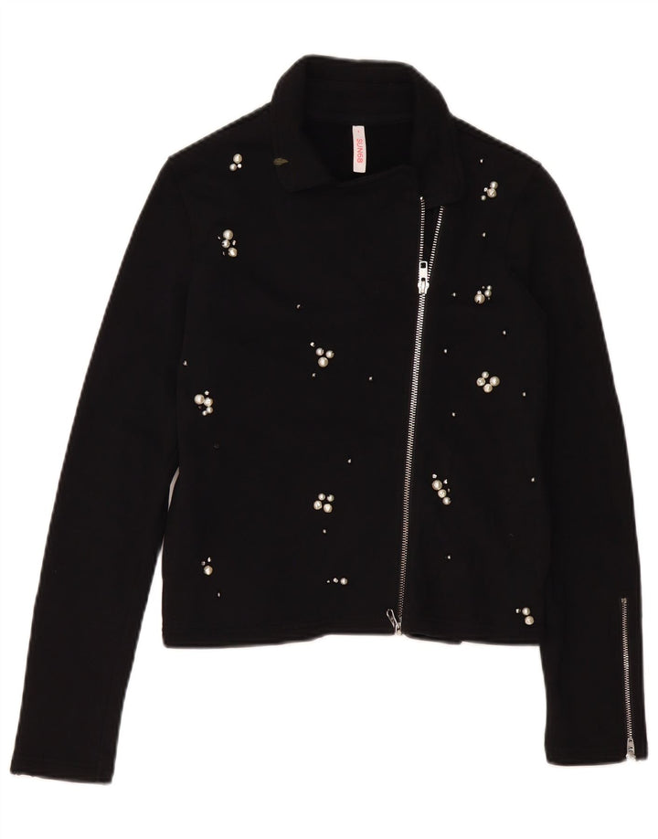 SUN68 Pulover cardigan pentru femei UK 10 Bumbac negru mic