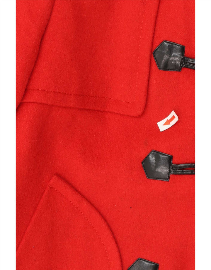 Jachetă duffle cu glugă pentru femei Stefanel IT 48 XL Lână virgină roșie