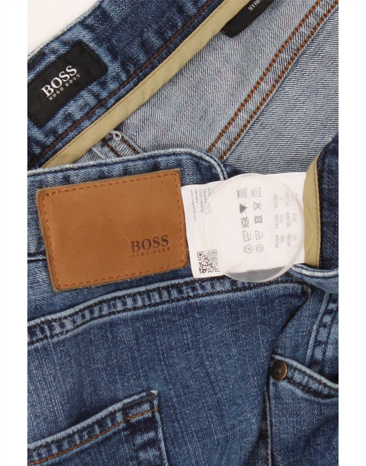 Blugi drepti pentru bărbați Hugo Boss W48 L34 Bumbac albastru