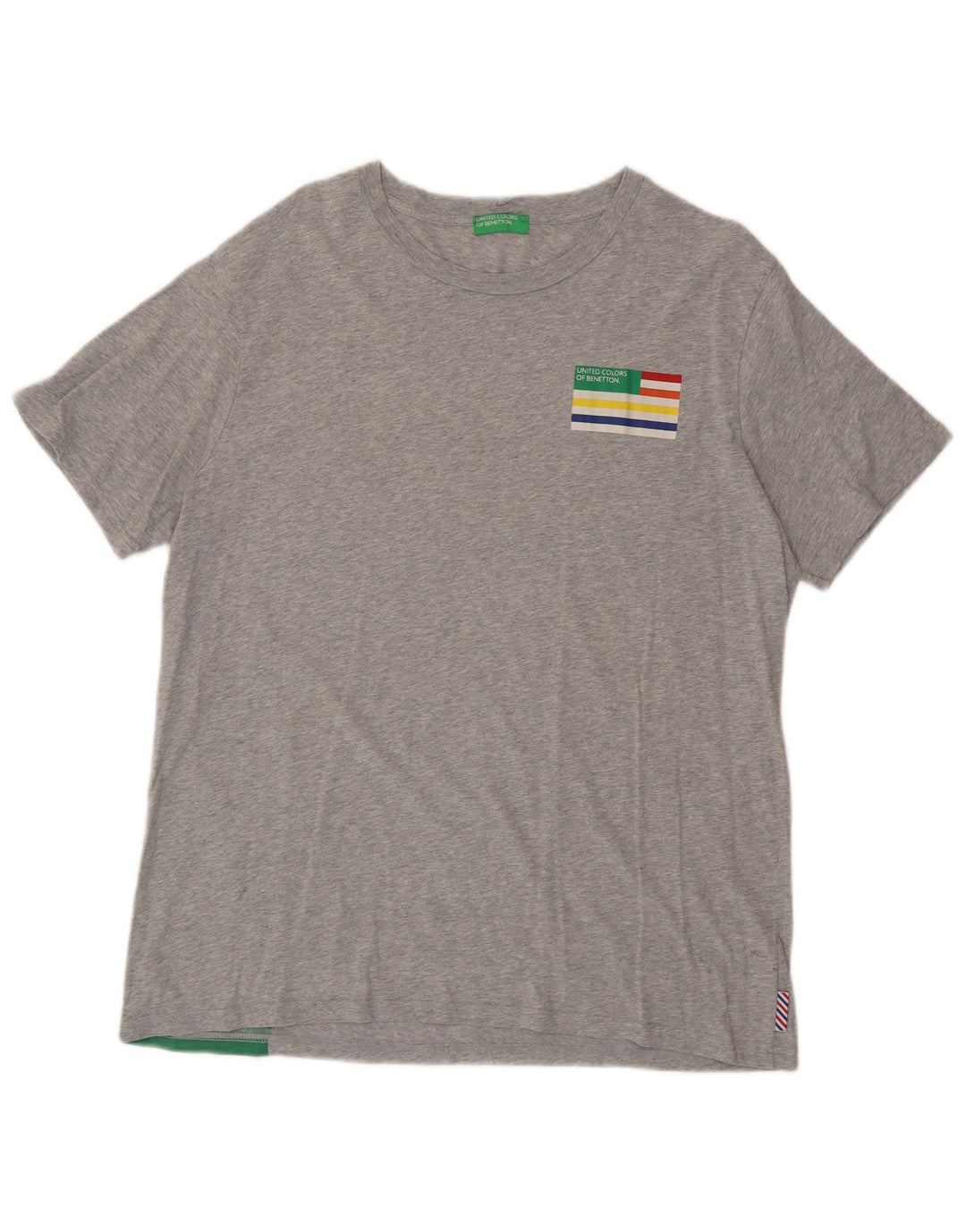 Tricou grafic pentru bărbați BENETTON Top 2XL gri bumbac color bloc