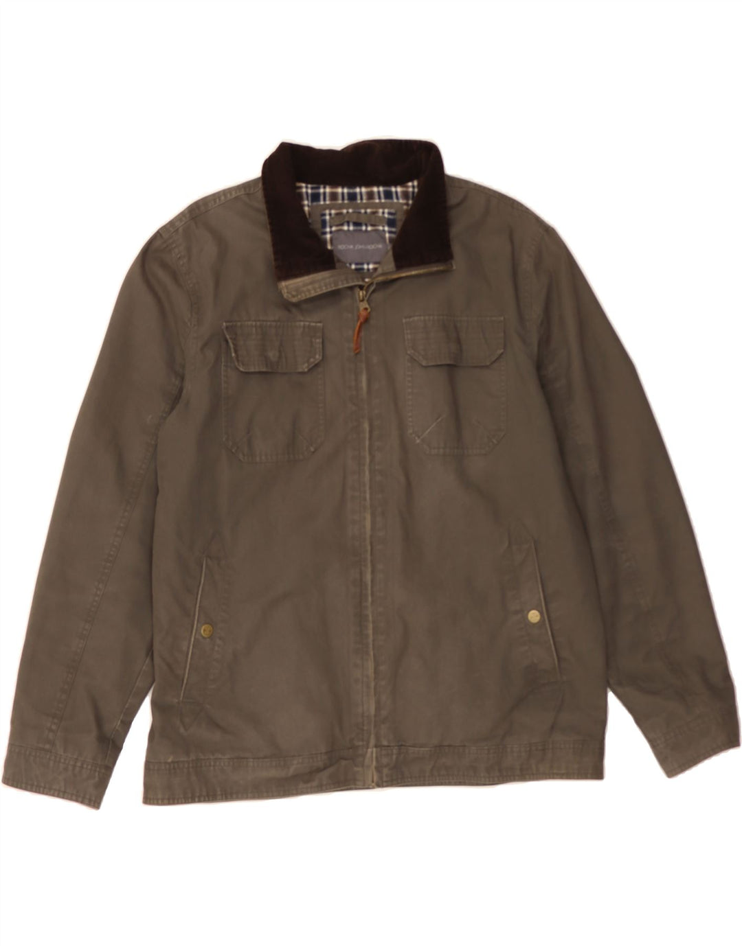 JOHN ROCHA Bomber Jacket pentru bărbați UK 40, mare, gri bumbac