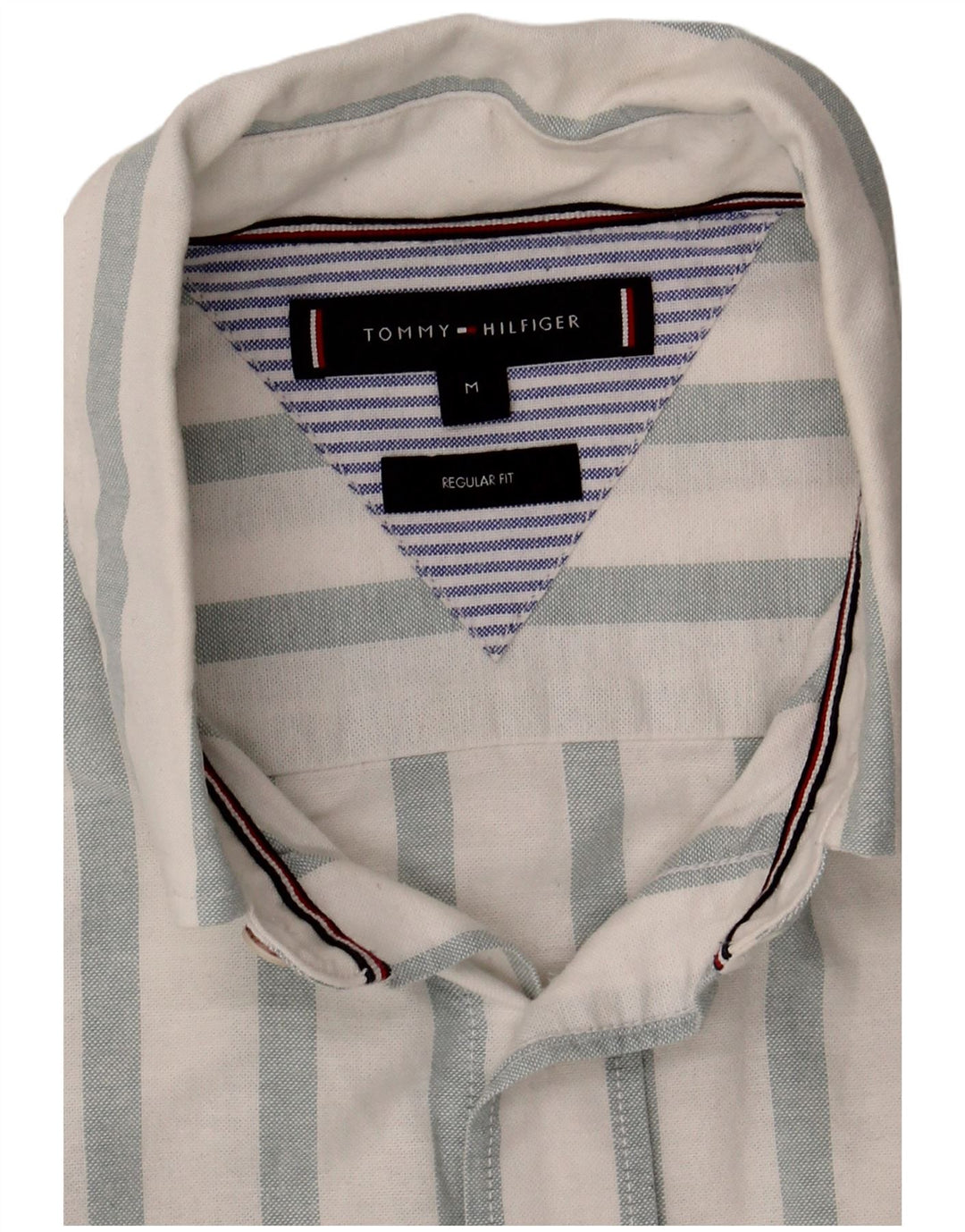 Cămașă pentru bărbați Tommy Hilfiger, cu tăiere obișnuită, din bumbac cu dungi albe medii