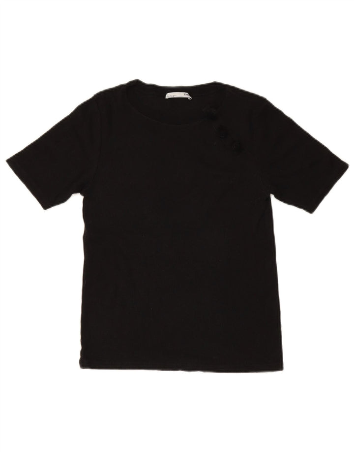 Tricou cu grafic pentru femei Zara UK 14 Large Negru