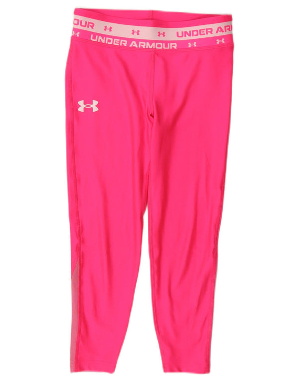 Leggings grafic Under Armour pentru fete 9-10 ani Roz mediu Colorblock