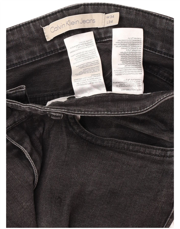 Blugi slim pentru bărbați Calvin Klein W34 L28 bumbac gri