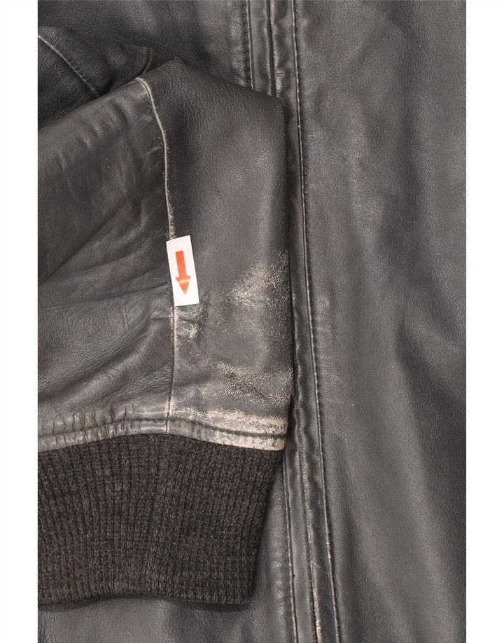 Jachetă Bomber din piele pentru femei Trussardi Jeans IT 50 XL bleumarin