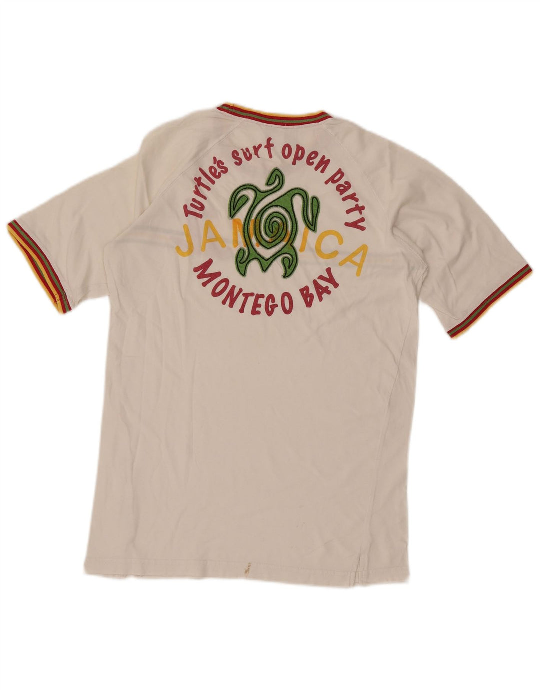 Tricou cu grafic Asics Montego Bay pentru bărbați Top mediu din bumbac cu dungi alb