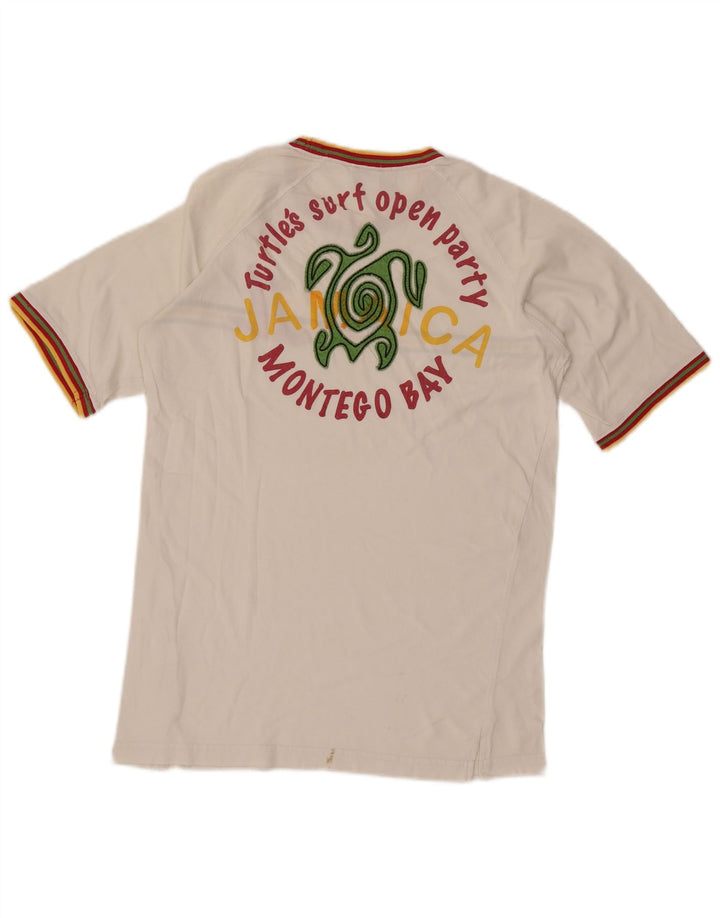 Tricou cu grafic Asics Montego Bay pentru bărbați Top mediu din bumbac cu dungi alb