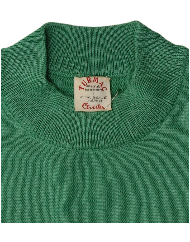 Vintage Womens Vest Tank Top UK 14 Medium Green Acetat